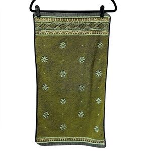 Vintage Callaway Maharanee Green/Gold Hand towel MCM Made In USA Regency